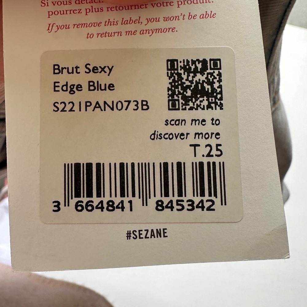 Sezane Brut Sexy Edge Blue High Waisted Straight Leg Organic Cotton Jeans 25 NEW - Picture 5 of 9